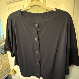 Adrianna Papell navy button down back blouse